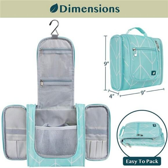 Hanging Toiletry Bag Travel Makeup Organizer Large Water Resistant Cosmetic Kit - Picture 3 of 7
